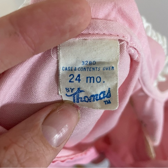 Vintage Peter CottonTail One Piece Pink Size 24 Months- Jumper, Tie Zipper Snap - Picture 10 of 11